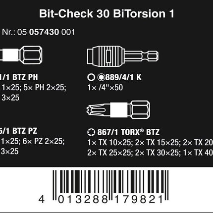 Wera Bit-Check 30 BiTorsion 1 05057430001