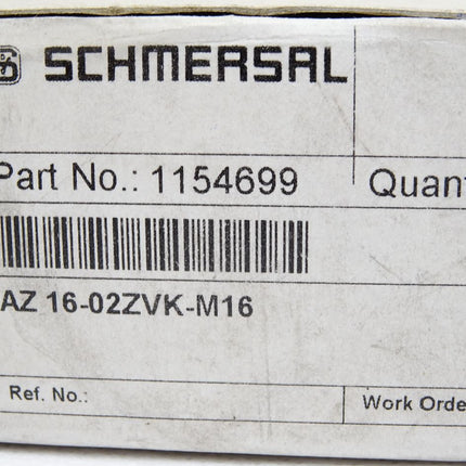 Schmersal Sicherheitsschalter 1154699 AZ 16-02ZVK-M16 / Neu OVP