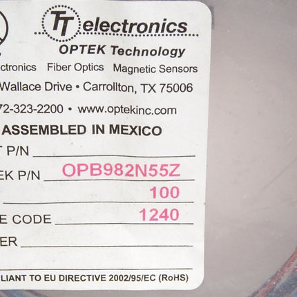 TT electronics OPTEK Technology Fiber Optics OPB982N55Z / Inhalt : 100 Stück / Neu OVP