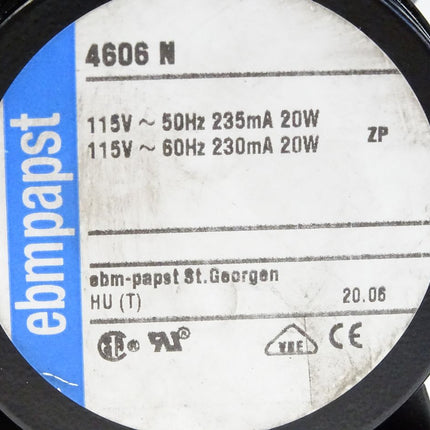 Ebmpapst 4606N Axiallüfter 115 V/AC 119 x 119 x 38 mm