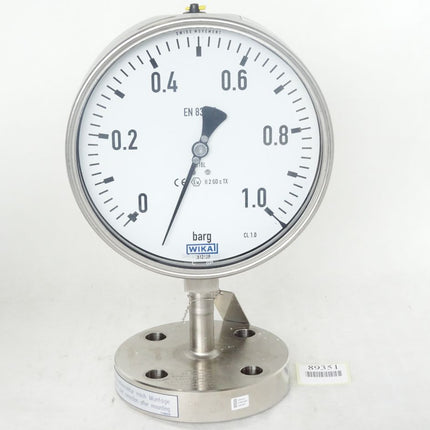 Wika Manometer nach EN 837-1 mit angebautem Druckmittler 0...+1 barg / 9226.01 990.26 / Neu