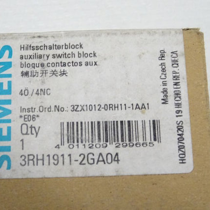 Siemens 3RH11911-2GA04 / 3RH1 1911-2GA04 Hilfsschalterblock