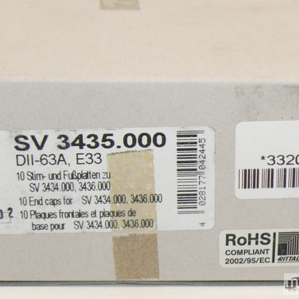 NEU-OVP 8x Rittal SV 3435.000 Strm- und Fußplatten DII-63A, E33