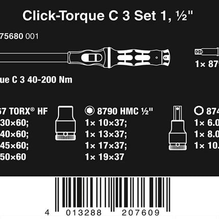 Wera 05075680001 Click-Torque C 3 Set 1 Drehmomentschlüssel Set