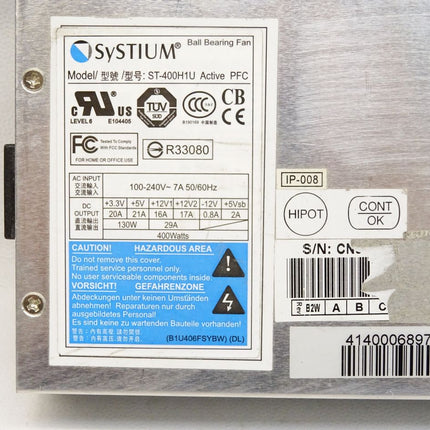 SySTIUM ST-400H1U 400W Power Supply