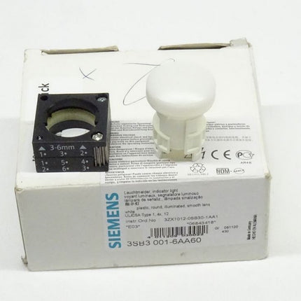 Siemens (1 Stück) 3SB3001-6AA60 Leuchtmelder 3SB3 001-6AA60 NEU-OVP