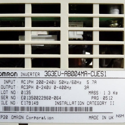 Omron Inverter 3G3EV-AB004MA-CUES1 0.4kW