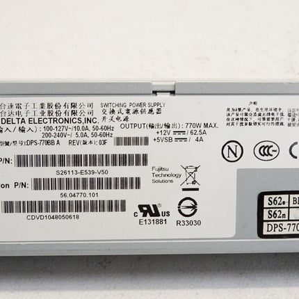 Delta Electronics DPS-770BB A Power Supply Fujitsu S26113-E539-V50 770W