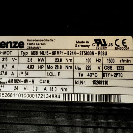 LENZE MCS14L15-SRMP1-B24N-ST5S00N-R0SU - Servomotor NEU-OVP