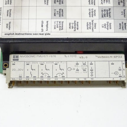 Endress Hauser FMU 676 Nivosonic FMU671/676 V: 3.0