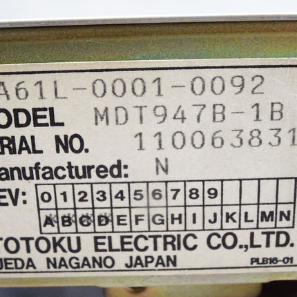 Fanuc CRT/MDI Unit A02B-0094-C021 / N0557 1991 12 + Totoku A61L-0001-0092 / MDT947B-1B