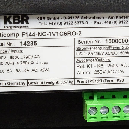 KBR 14235 mutlicomp F144-NC-1V1C6RO-2 4-quadrant Controller