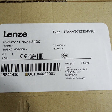 Lenze Inverter Drives 8400 22kW E84AVTCE2234VB0 15844410 / Neu OVP versiegelt