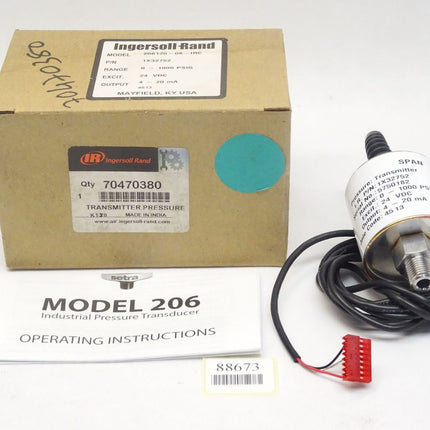 Ingersoll Rand 70470380 / 206 Industrial Pressure Transducer 1000psig / 206120-08-IRC / Neu OVP