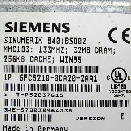 Siemens Panel OP031 10.4" 6FC5203-0AB11-0AA2 6FC5247-0AA36-0AA1 MMC103 6FC5210-0DA20-2AA1