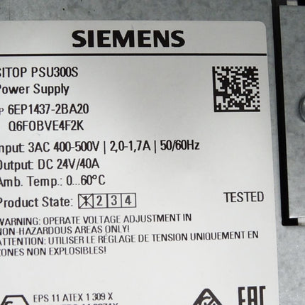 Siemens Sitop PSU300S 6EP1437-2BA20 / Unbenutzt mit Lagerspuren