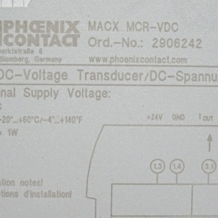 Phoenix Contact 2906242 MACX MCR-VDC Spannungsmessumformer