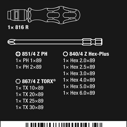 Wera 05004171001 Bicycle Set 2 Bitsortiment Schraubendrehersatz