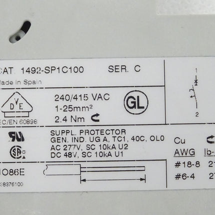 Allen-Bradley 1492-SP / 1492-SP1C100 Leistungsschutzschalter