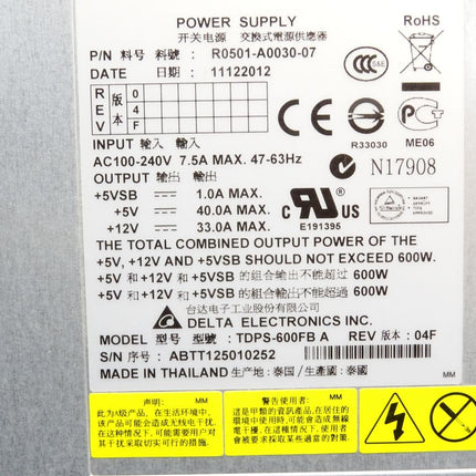 Delta Electronics Power Supply R0501-A0030-07 600W TDPS-600FB