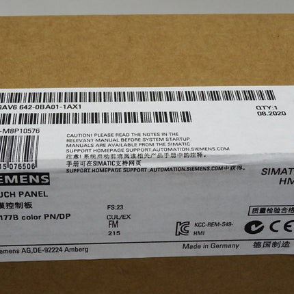 Siemens TP177B color Touch Panel 6AV6642-0BA01-1AX1 6AV6 642-0BA01-1AX1 / Neu OVP versiegelt