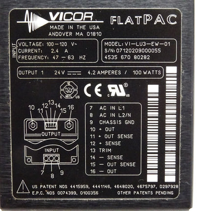 Vicor VI-LU3-EW-01 4535 670 80282 100W Power Supply