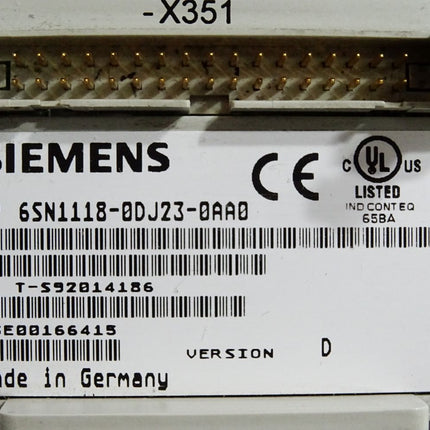 Siemens 6SN1118-0DJ23-0AA0 Version D Simodrive 611 Regelungseinschub