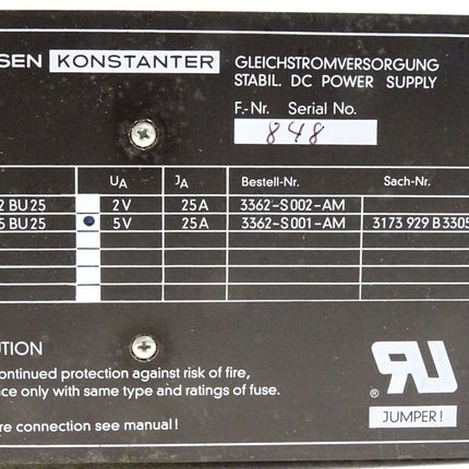 Gossen Konstanter Einschubkarte S103S5BU25 5V 25A 3362-S001-AM 3173929B3305