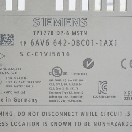 Siemens Backcover Rückschale Panel TP177B DP-6 MSTN 6AV6642-0BC01-1AX1 6AV6 642-0BC01-1AX1