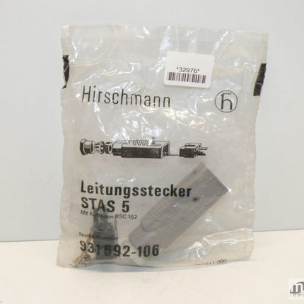 NEU/OVP Hirschmann 931692-106 Leitungsstecker STAS 5