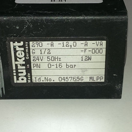 Bürkert 290-A-12,0-A-VA / G1/2 / 24V 12W 0-16bar / 045765G