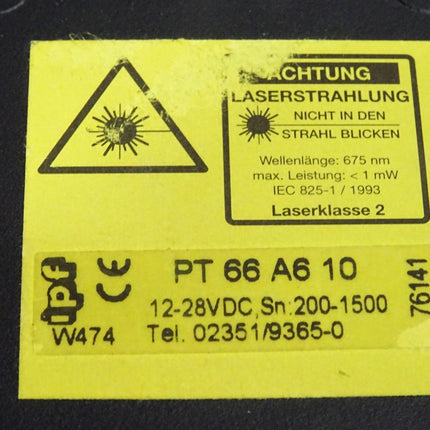 Ipf electronic PT66A610 Laser-Sensor / Neuwertig