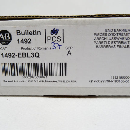 Allen-Bradley Bulletin 1492 1492-EBL3Q / Abschlusswaende / Inhalt:37 Stück / Neu OVP