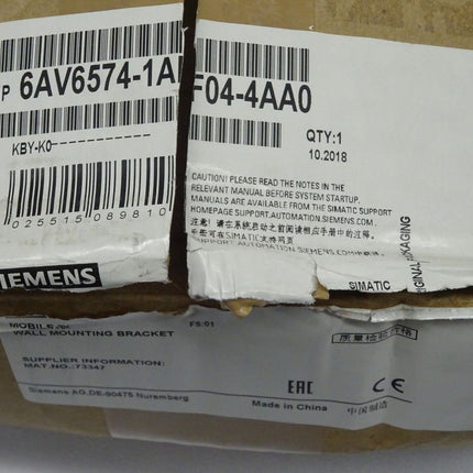 Siemens 6AV6574-1AF04-4AA0 Wandhalterung 6AV6 574-1AF04-4AA0 neu-OVP