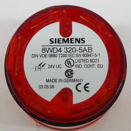 Siemens 8WD4320-5AB Dauerlichtelement LED, ROT 24V 70mm NEU-OVP