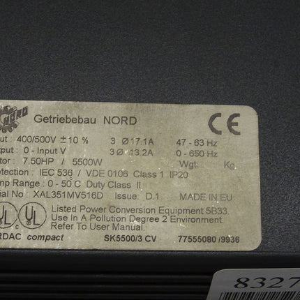 Getriebebau NORD AG 77555080/9936 / SK5500/3 CV Frequenzumrichter