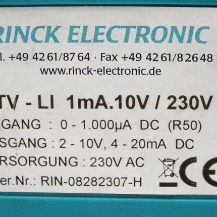 Rinck Electronic TV-LI 1mA 10V/230V