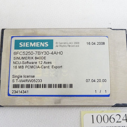 Siemens 6FC5250-7BY30-4AH0 SINUMERIK 840D CNC software 12-5 on PC card NCU