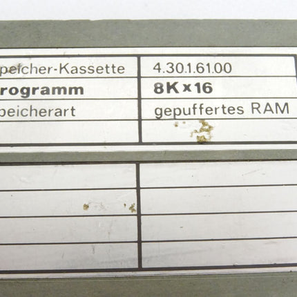 Schleicher Speicher-kassette 4.30.1.61.00 / 8Kx16 / gepuffertes RAM