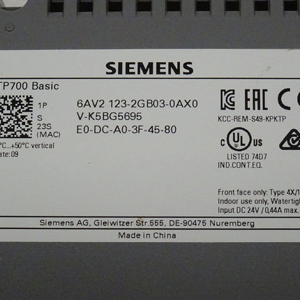 Siemens A5E31576510 Rückschale für KTP700 Basic 6AV2123-2GB03-0AX0