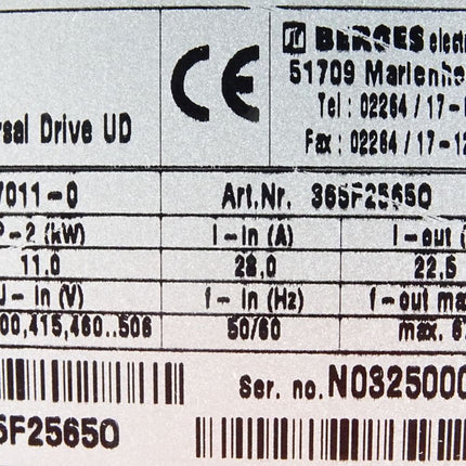 Berges Electronic Universal Drive UD 7011-0 365F25650