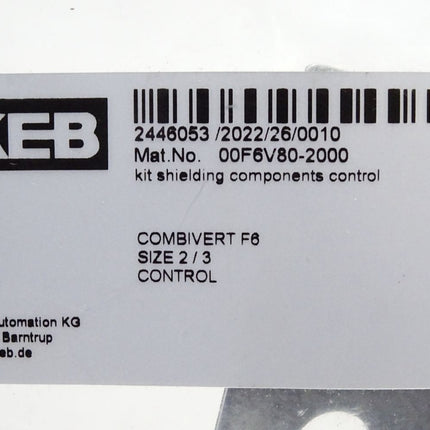 KEB Combivert F6 Size 2/3 Control 00F6V80-2000 Schirmauflageblech / Neu OVP