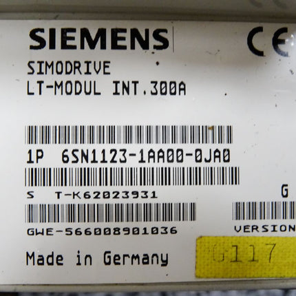 Siemens Simodrive LT-Modul INT.300A 6SN1123-1AA00-0JA0 Version G