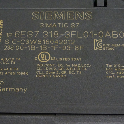 Siemens S7-300 CPU319F-3 PN/DP 6ES7318-3FL01-0AB0 6ES7 318-3FL01-0AB0