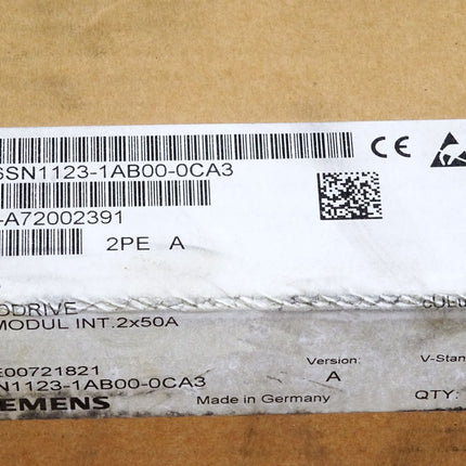 Siemens Simodrive LT-MODUL INT.2x50A 6SN1123-1AB00-0CA3 / Neu OVP versiegelt