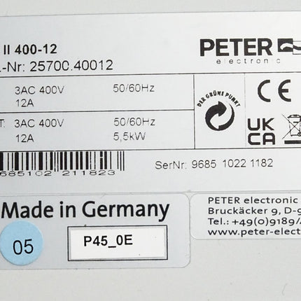 Peter electronic Sanftanlaufgerät Versi Start II VS II 400-12 25700.40012