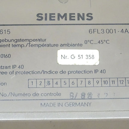 Siemens Siclimat BE615 6FL3001-4AA11 / 6FL 3001-4AA11