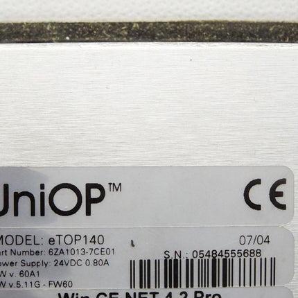 UniOP eTOP140 6ZA1013-7CE01 Panel -Defekt