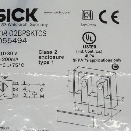 Sick IQ08-02BPSKTOS Induktiver Nährungssensor 1055494 Neu-Versiegelt