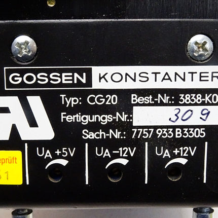 Gossen Konstanter CG20 3838-K005-AM 7757933B3305